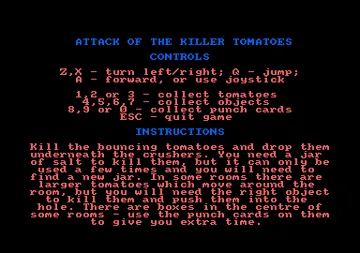 Attack Of The Killer Tomatoes (UK) (1986) (Trainer) screen shot title